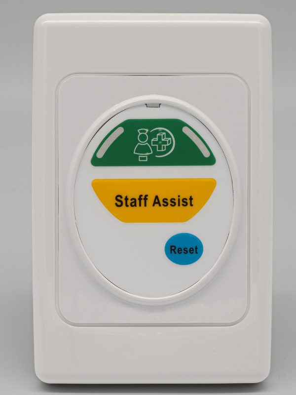 CAREPLUS Dry Area Call Point - Dual Priority Nurse Call Green + Staff Assist Yellow, Antimicrobial